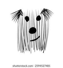 Outline illustration vector image of a dog