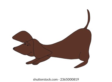 Outline illustration vector image of a doxie dog.
Hand drawn artwork of a dachshund. 
Simple cute original logo.
Hand drawn vector illustration for posters, cards, t-shirts.
