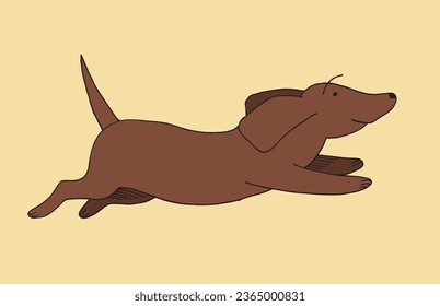 Outline illustration vector image of a doxie dog.
Hand drawn artwork of a dachshund. 
Simple cute original logo.
Hand drawn vector illustration for posters, cards, t-shirts.