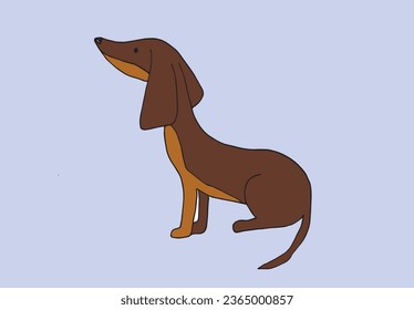 Outline illustration vector image of a doxie dog.
Hand drawn artwork of a dachshund. 
Simple cute original logo.
Hand drawn vector illustration for posters, cards, t-shirts.