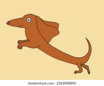 Outline illustration vector image of a doxie dog.
Hand drawn artwork of a dachshund. 
Simple cute original logo.
Hand drawn vector illustration for posters, cards, t-shirts.