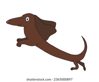 Outline illustration vector image of a doxie dog.
Hand drawn artwork of a dachshund. 
Simple cute original logo.
Hand drawn vector illustration for posters, cards, t-shirts.