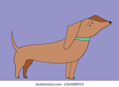 Outline illustration vector image of a doxie dog.
Hand drawn artwork of a dachshund. 
Simple cute original logo.
Hand drawn vector illustration for posters, cards, t-shirts.