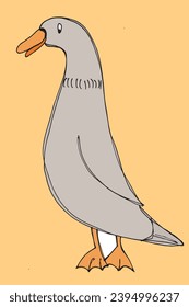 Ilustración de esquema de imagen vectorial de un pato.
Obra artística de mano de un pato.
Simple y lindo logo original.
Ilustración vectorial dibujada a mano para afiches, tarjetas, camisetas.