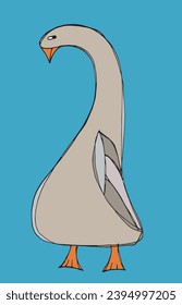 Outline illustration vector image of a duck.
Hand drawn artwork of a duck.
Simple cute original logo.
Hand drawn vector illustration for posters, cards, t-shirts.