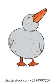 Outline illustration vector image of a duck.
Hand drawn artwork of a duck.
Simple cute original logo.
Hand drawn vector illustration for posters, cards, t-shirts.