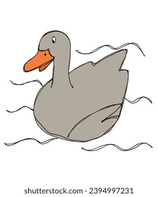 Outline illustration vector image of a duck.
Hand drawn artwork of a duck.
Simple cute original logo.
Hand drawn vector illustration for posters, cards, t-shirts.