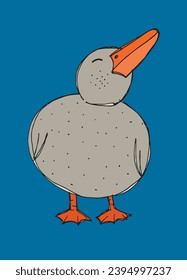 Outline illustration vector image of a duck.
Hand drawn artwork of a duck.
Simple cute original logo.
Hand drawn vector illustration for posters, cards, t-shirts.