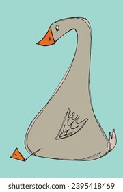 Outline illustration vector image of a duck.
Hand drawn artwork of a duck.
Simple cute original logo.
Hand drawn vector illustration for posters, cards, t-shirts.