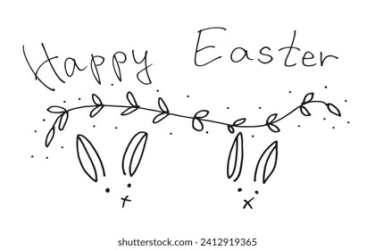 Outline illustration vector image of a Easter card.
Hand drawn artwork of a Easter elements.
Simple cute original logo.
Hand drawn vector illustration for posters