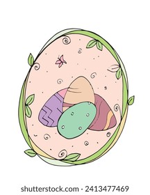 Outline illustration vector image of a Easter card.
Hand drawn artwork of a Easter elements.
Simple cute original logo.
Hand drawn vector illustration for posters