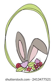 Outline illustration vector image of a Easter card.
Hand drawn artwork of a Easter elements.
Simple cute original logo.
Hand drawn vector illustration for posters