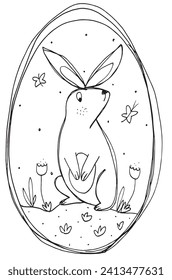 Outline illustration vector image of a Easter card.
Hand drawn artwork of a Easter elements.
Simple cute original logo.
Hand drawn vector illustration for posters