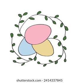 Outline illustration vector image of a Easter card.
Hand drawn artwork of a Easter elements.
Simple cute original logo.
Hand drawn vector illustration for posters