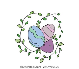 Outline illustration vector image of a Easter card.
Hand drawn artwork of a Easter elements.
Simple cute original logo.
Hand drawn vector illustration for posters