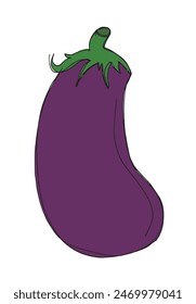 Umriss Illustration Vektorgrafik Bild einer Aubergine.
Handgezeichnetes Kunstwerk einer Aubergine.
Einfaches, niedliches Original-Logo.
Handgezeichnete Vektorillustration für Poster.