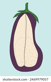 Outline illustration vector image of an eggplant.
Hand drawn artwork of an eggplant.
Simple cute original logo.
Hand drawn vector illustration for posters.