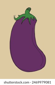 Outline illustration vector image of an eggplant.
Hand drawn artwork of an eggplant.
Simple cute original logo.
Hand drawn vector illustration for posters.