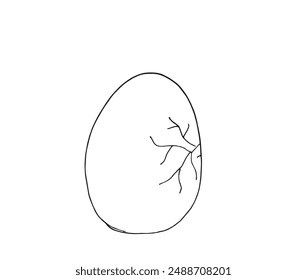 Umriss Illustration Vektorgrafik Bild eines Eies.
Handgezeichnetes Kunstwerk von einem Ei.
Einfaches, niedliches Original-Logo.
Handgezeichnete Vektorillustration für Poster.