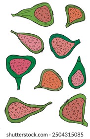 Esquema ilustración Vector Imagen de una fig.
Dibujado a mano obra de arte de un higo.
Logo original lindo simple.
Ilustración vectorial dibujada a mano para carteles.
