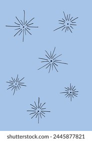 Outline illustration vector image of a fireworks.
Hand drawn artwork of a fireworks.
Simple cute original logo.
Hand drawn vector illustration for posters.