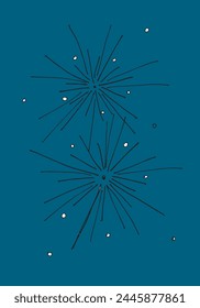 Outline illustration vector image of a fireworks.
Hand drawn artwork of a fireworks.
Simple cute original logo.
Hand drawn vector illustration for posters.