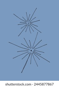 Outline illustration vector image of a fireworks.
Hand drawn artwork of a fireworks.
Simple cute original logo.
Hand drawn vector illustration for posters.
