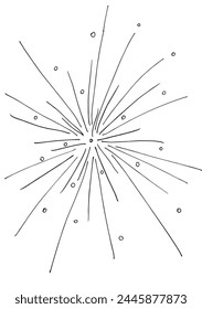 Outline illustration vector image of a fireworks.
Hand drawn artwork of a fireworks.
Simple cute original logo.
Hand drawn vector illustration for posters.