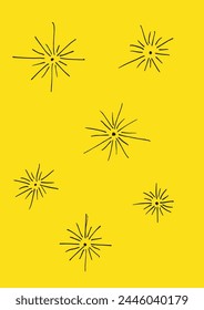 Esquema ilustración Imagen de Vector de un fuegos artificiales.
Obra de arte dibujada a mano de un fuego artificial.
Simple lindo logotipo original.
Ilustración vectorial dibujada a mano para carteles.