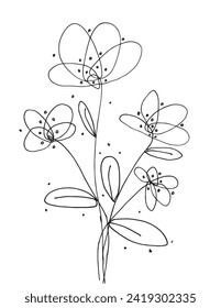 Outline illustration vector image of a flower.
Hand drawn artwork of a flowers.
Simple cute original logo.
Hand drawn vector illustration for posters.