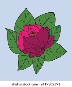 Ilustración de esquema de imagen vectorial de una flor.
Obra artística de mano de una flor.
Simple y lindo logo original.
Ilustración vectorial dibujada a mano para afiches.