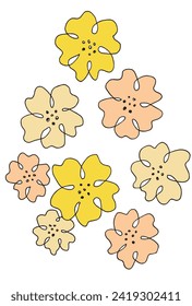 Ilustración de esquema de imagen vectorial de una flor.
Obra artística de mano de una flor.
Simple y lindo logo original.
Ilustración vectorial dibujada a mano para afiches.