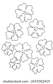 Outline illustration vector image of a flower.
Hand drawn artwork of a flowers.
Simple cute original logo.
Hand drawn vector illustration for posters.