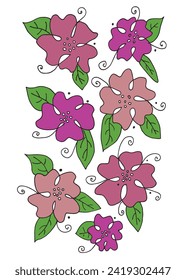 Outline illustration vector image of a flower.
Hand drawn artwork of a flowers.
Simple cute original logo.
Hand drawn vector illustration for posters.