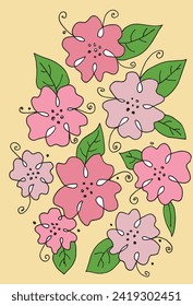 Outline illustration vector image of a flower.
Hand drawn artwork of a flowers.
Simple cute original logo.
Hand drawn vector illustration for posters.