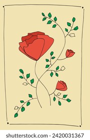 Outline illustration vector image of a flower.
Hand drawn artwork of a flowers.
Simple cute original logo.
Hand drawn vector illustration for posters.