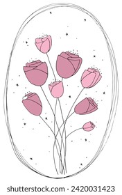 Outline illustration vector image of a flower.
Hand drawn artwork of a flowers.
Simple cute original logo.
Hand drawn vector illustration for posters.