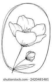 Outline illustration vector image of a flower.
Hand drawn artwork of a flowers.
Simple cute original logo.
Hand drawn vector illustration for posters.