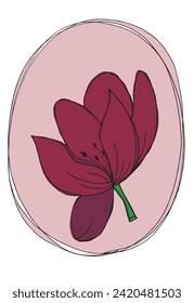 Outline illustration vector image of a flower.
Hand drawn artwork of a flowers.
Simple cute original logo.
Hand drawn vector illustration for posters.