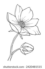 Outline illustration vector image of a flower.
Hand drawn artwork of a flowers.
Simple cute original logo.
Hand drawn vector illustration for posters.