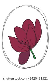Outline illustration vector image of a flower.
Hand drawn artwork of a flowers.
Simple cute original logo.
Hand drawn vector illustration for posters.