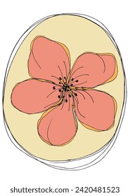 Ilustración de esquema de imagen vectorial de una flor.
Obra artística de mano de una flor.
Simple y lindo logo original.
Ilustración vectorial dibujada a mano para afiches.