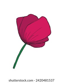 Ilustración de esquema de imagen vectorial de una flor.
Obra artística de mano de una flor.
Simple y lindo logo original.
Ilustración vectorial dibujada a mano para afiches.