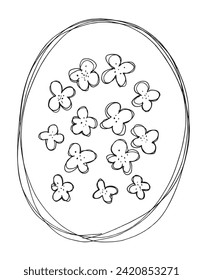 Outline illustration vector image of a flower.
Hand drawn artwork of a flowers.
Simple cute original logo.
Hand drawn vector illustration for posters.