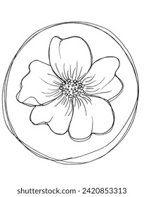 Umfassende Vektorgrafik einer Blume.
Handgezeichnete Kunstwerke von Blumen.
Einfaches, niedliches Originallogo.
Handgezeichnete Vektorgrafik für Poster.