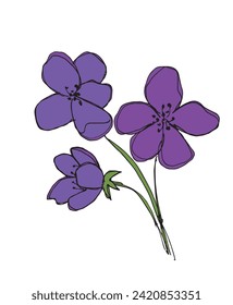Outline illustration vector image of a flower.
Hand drawn artwork of a flowers.
Simple cute original logo.
Hand drawn vector illustration for posters.