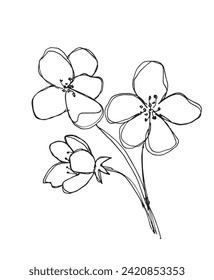 Outline illustration vector image of a flower.
Hand drawn artwork of a flowers.
Simple cute original logo.
Hand drawn vector illustration for posters.