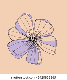 Outline illustration vector image of a flower.
Hand drawn artwork of a flowers.
Simple cute original logo.
Hand drawn vector illustration for posters.
