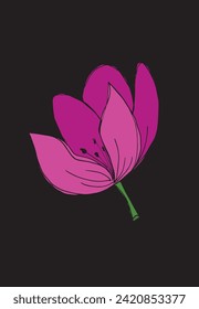 Outline illustration vector image of a flower.
Hand drawn artwork of a flowers.
Simple cute original logo.
Hand drawn vector illustration for posters.