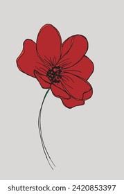 Ilustración de esquema de imagen vectorial de una flor.
Obra artística de mano de una flor.
Simple y lindo logo original.
Ilustración vectorial dibujada a mano para afiches.